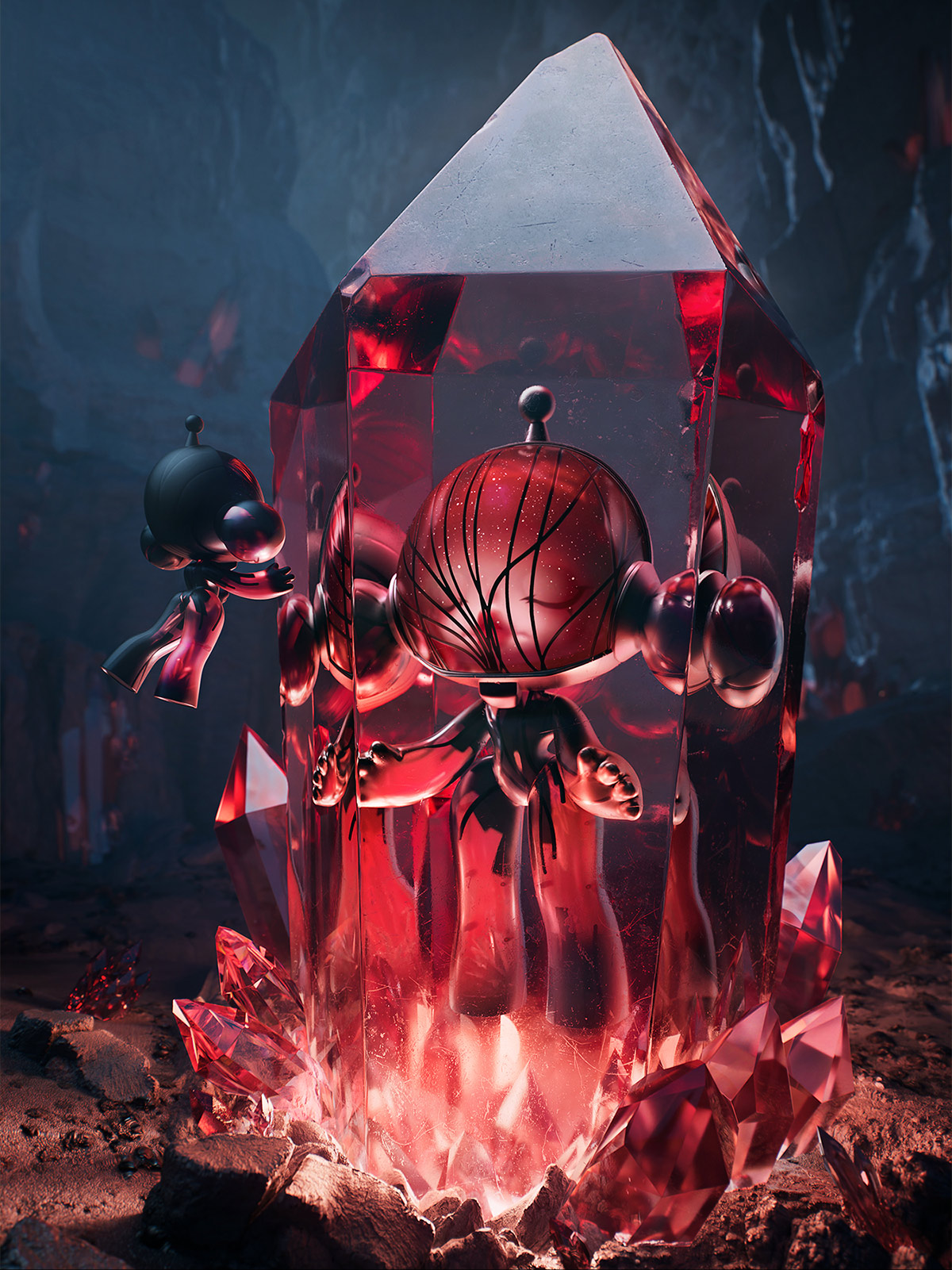 MEGA α SKULLPANDA 400% Red Crystal - POP MART (Germany)