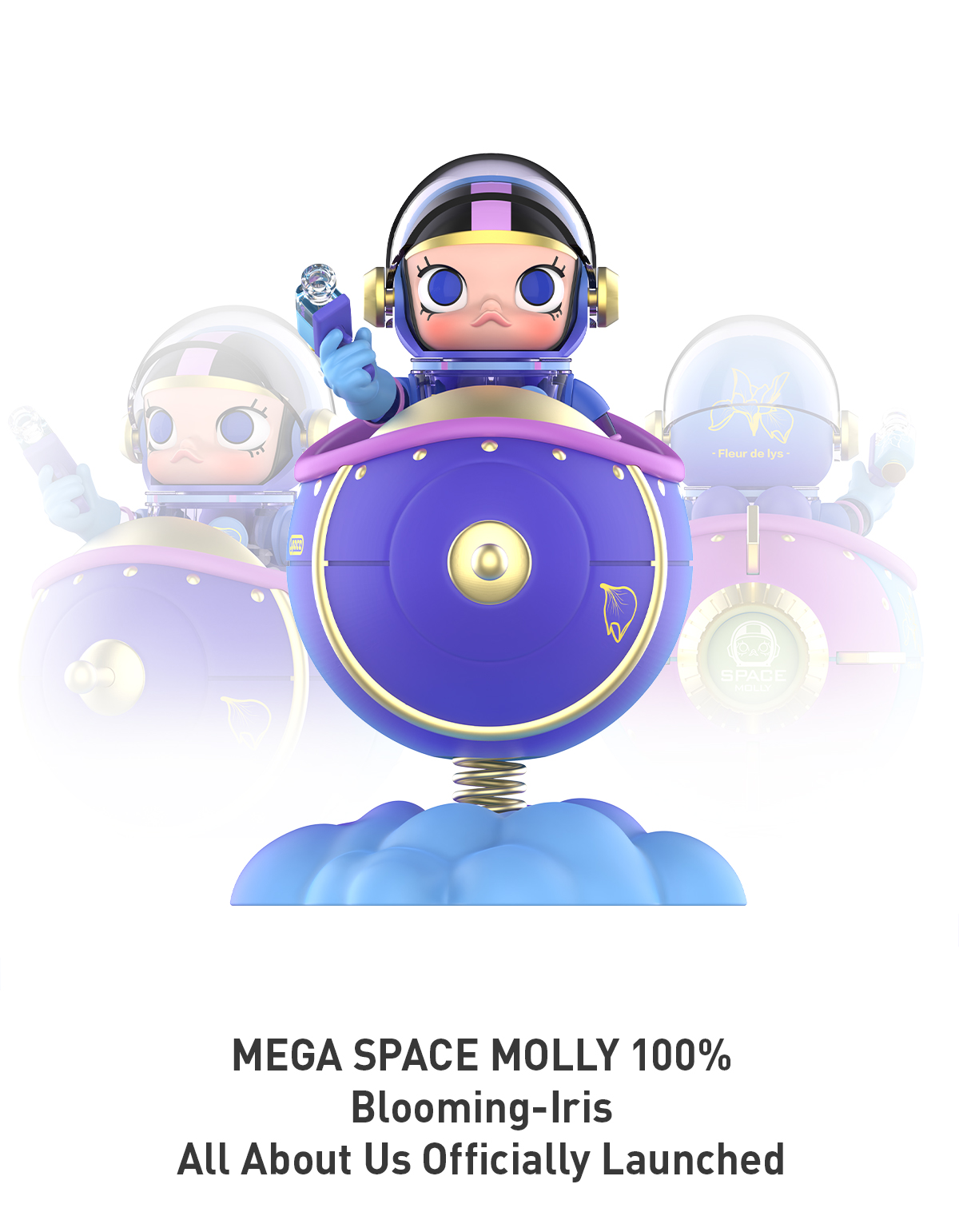 MEGA SPACE MOLLY 100% Blooming-Fleur de lys - POP MART (Japan)