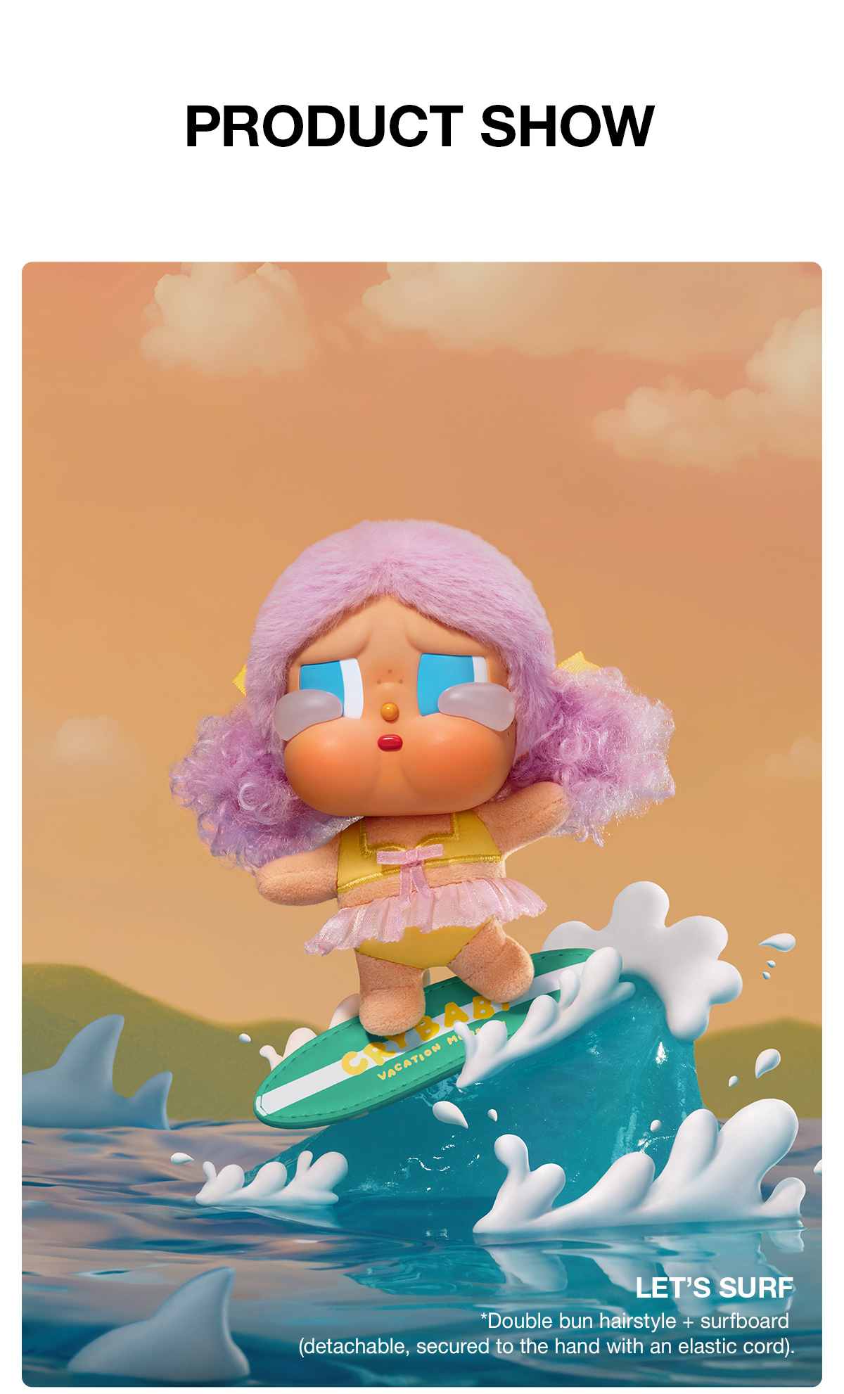 CRYBABY Vacation Mode On Series-Vinyl Plush Pendant Blind Box