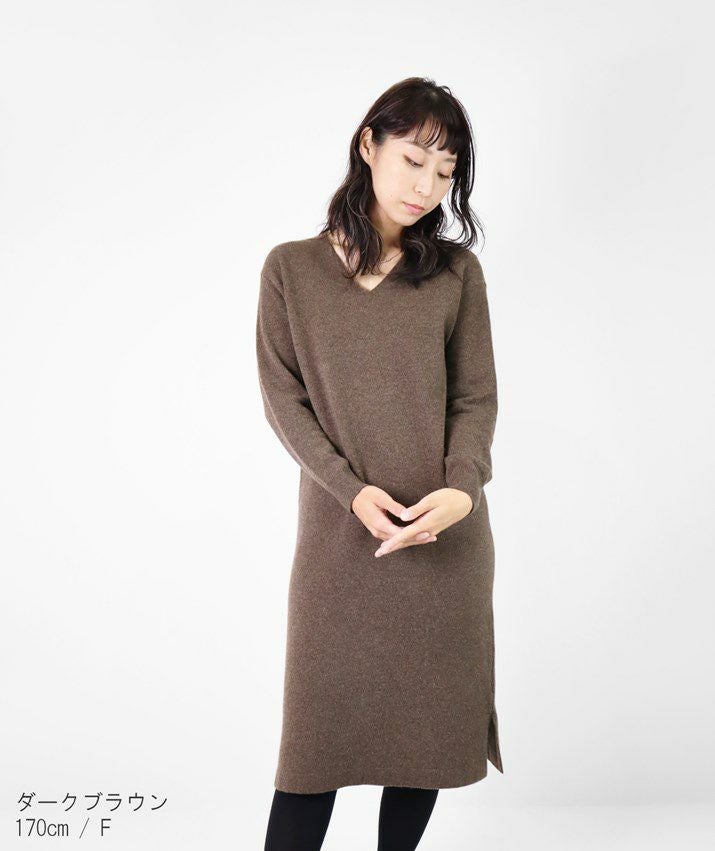 カシミヤ100％Vネックワンピース | Milestone公式オンラインストア