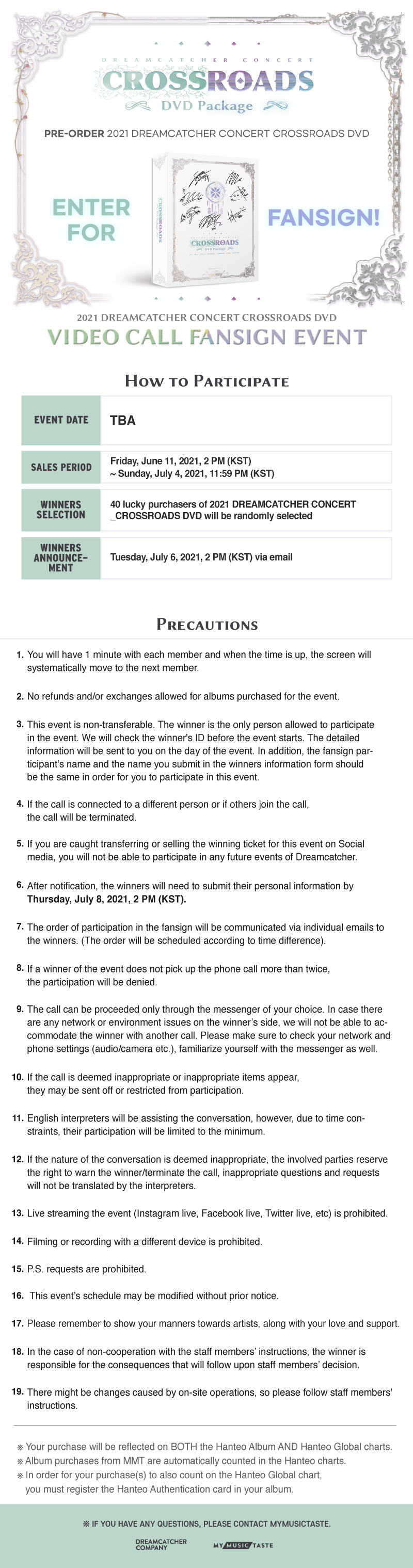 DREAMCATCHER 2021 CROSSROADS DVD Video Call Fansign Event!