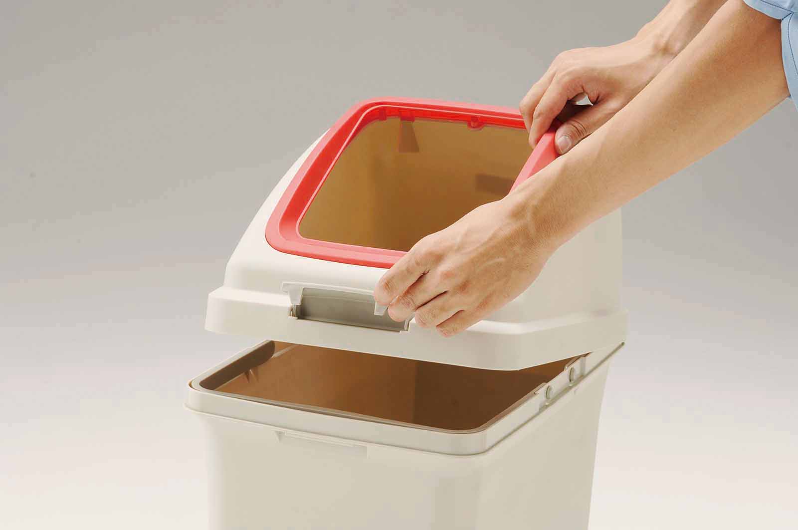 山崎産業株式会社｜リサイクルトラッシュ ECO-35（プッシュ蓋）ブルー