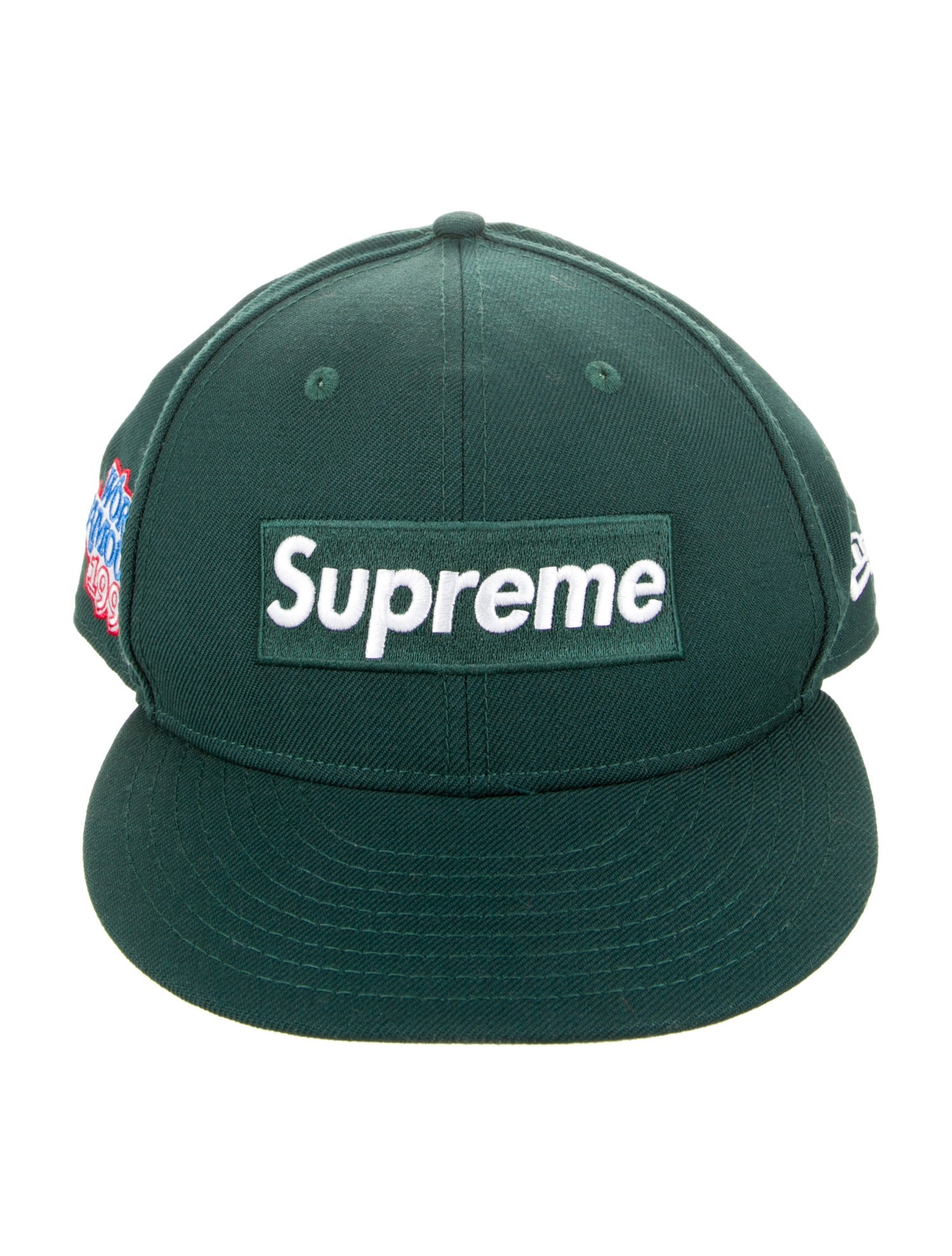 New Era x Supreme World Famous Box Logo Fitted Hat - Green Hats