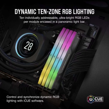 CORSAIR Vengeance RGB 32GB (2x16GB) 6000Mhz DDR5 C36 Ram AMD Fiyatı
