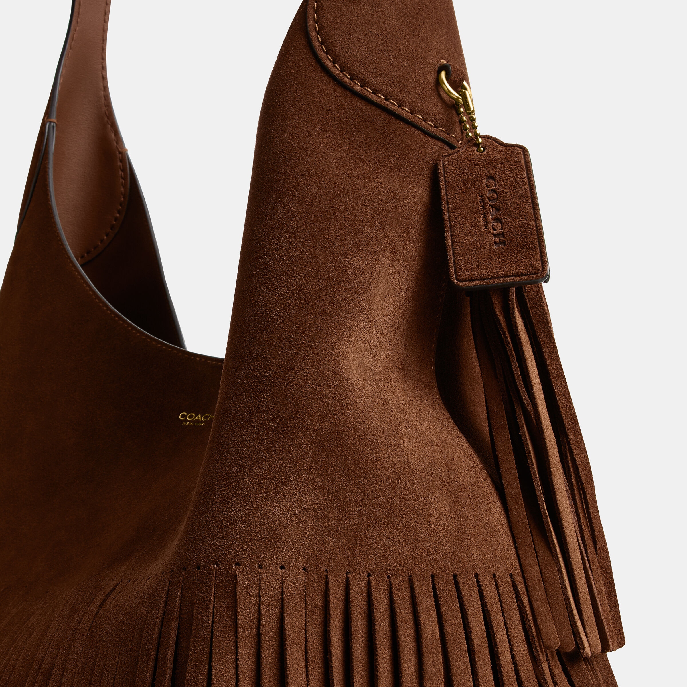 Buy COACH Brooklyn Shoulder Bag 39 With Fringe Brown Online in Kuwait