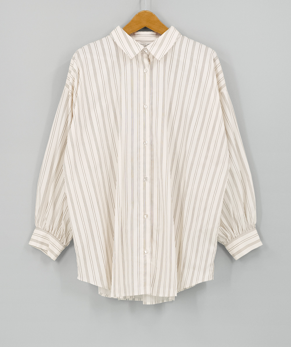 バックギャザーストライプシャツ(ブラウス・シャツ) | Alphabet's