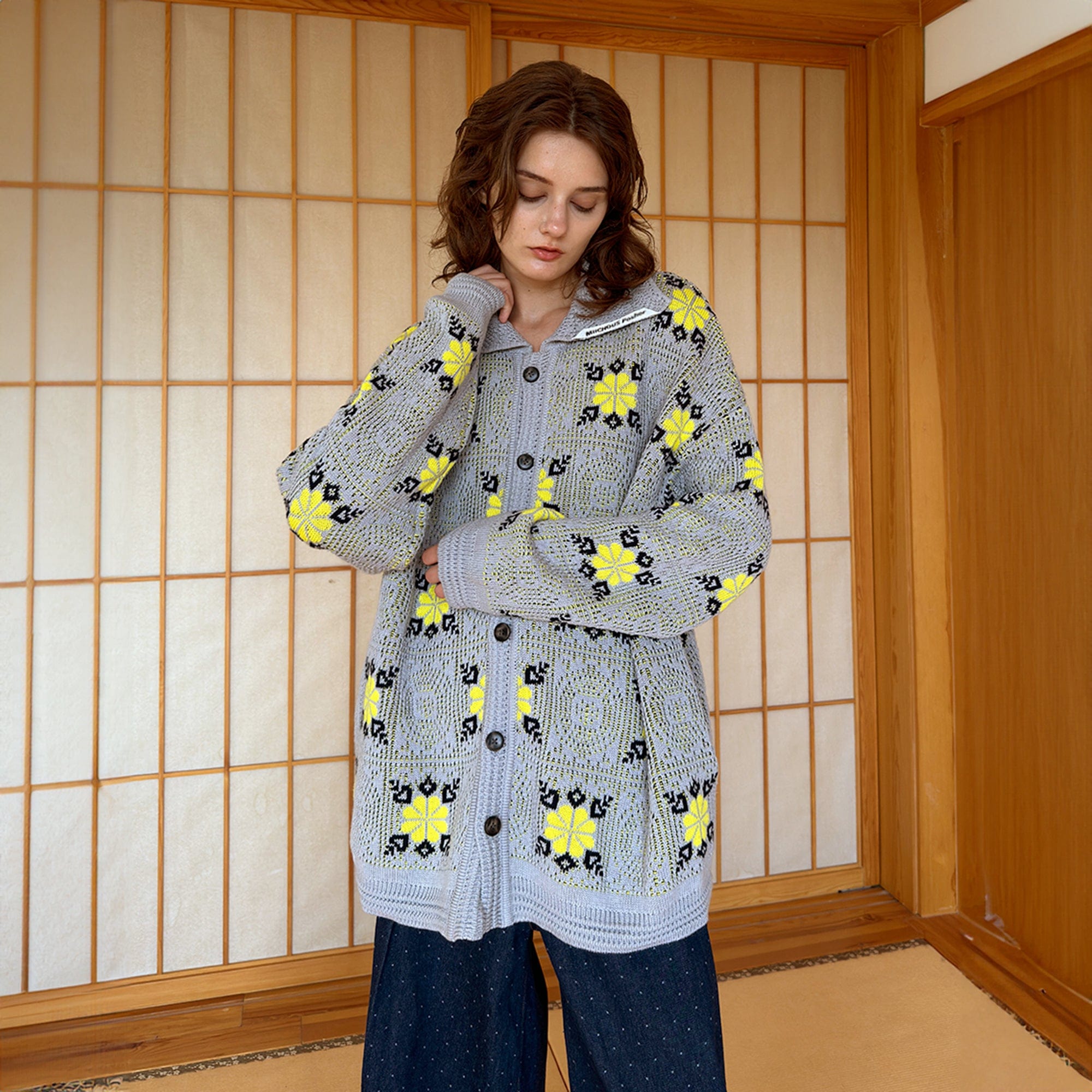 MIICHOUS Edelweiss Knit Button-Up Cardigan