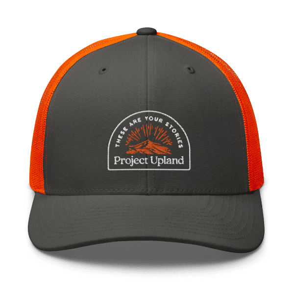 Project Upland Classic Logo Trucker Hat - Blaze Orange/Gray
