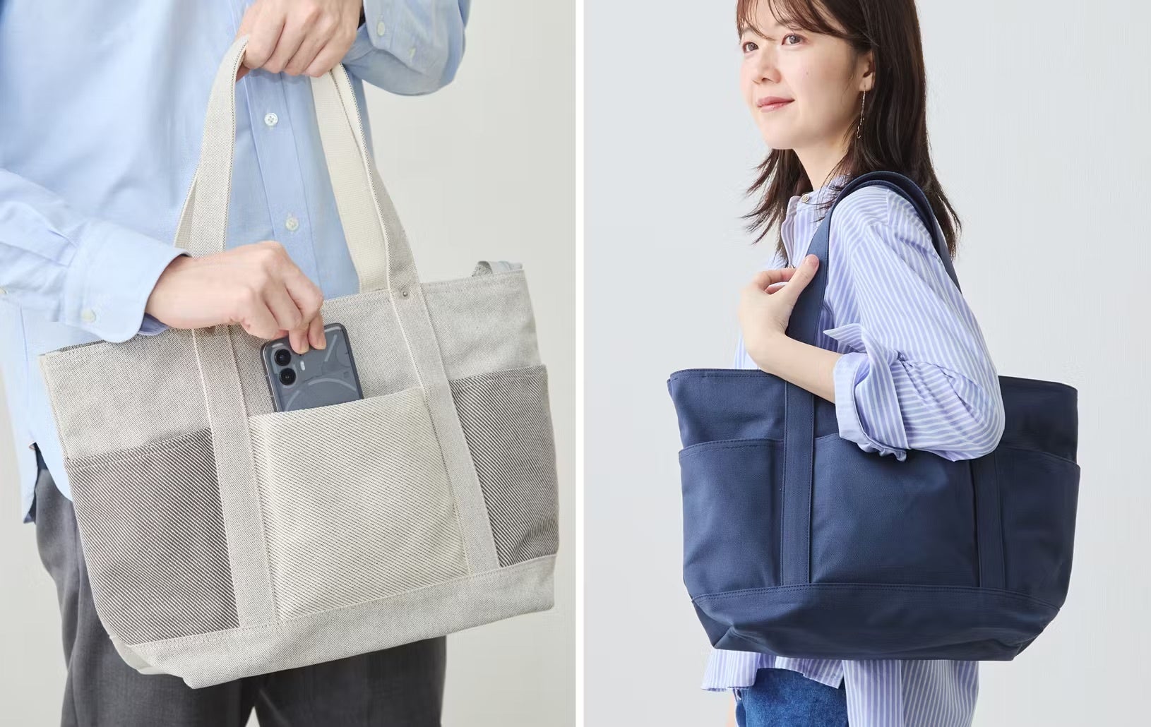 岡山の帆布工場「倉敷帆布」が手掛ける、「6ポケット2way帆布トート