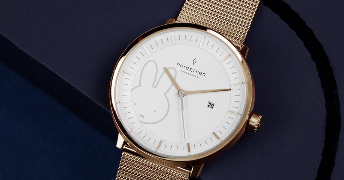 新色販売＞miffy x Nordgreenコラボレーションウォッチ ローズゴールド