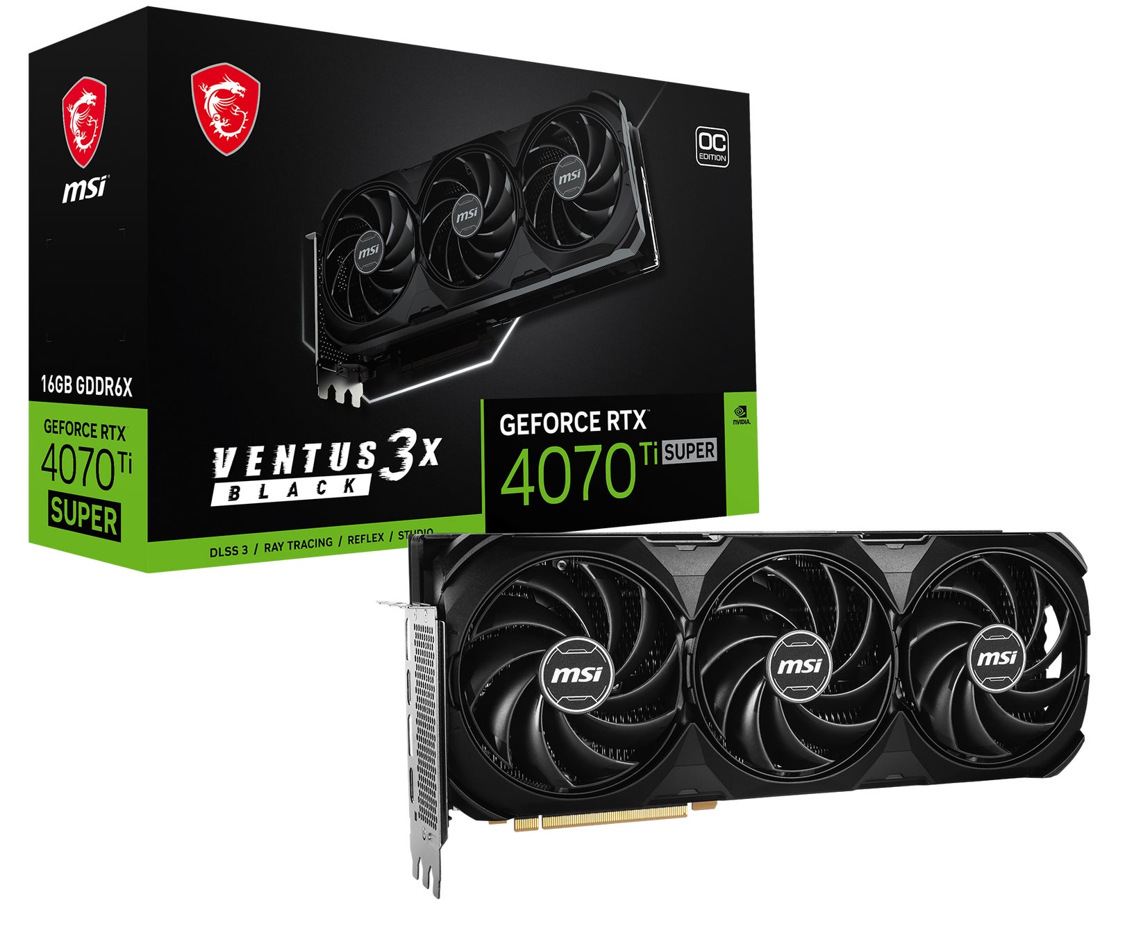 GeForce RTX™ 4070 Ti SUPER 16G VENTUS 3X BLACK OC」を発売開始