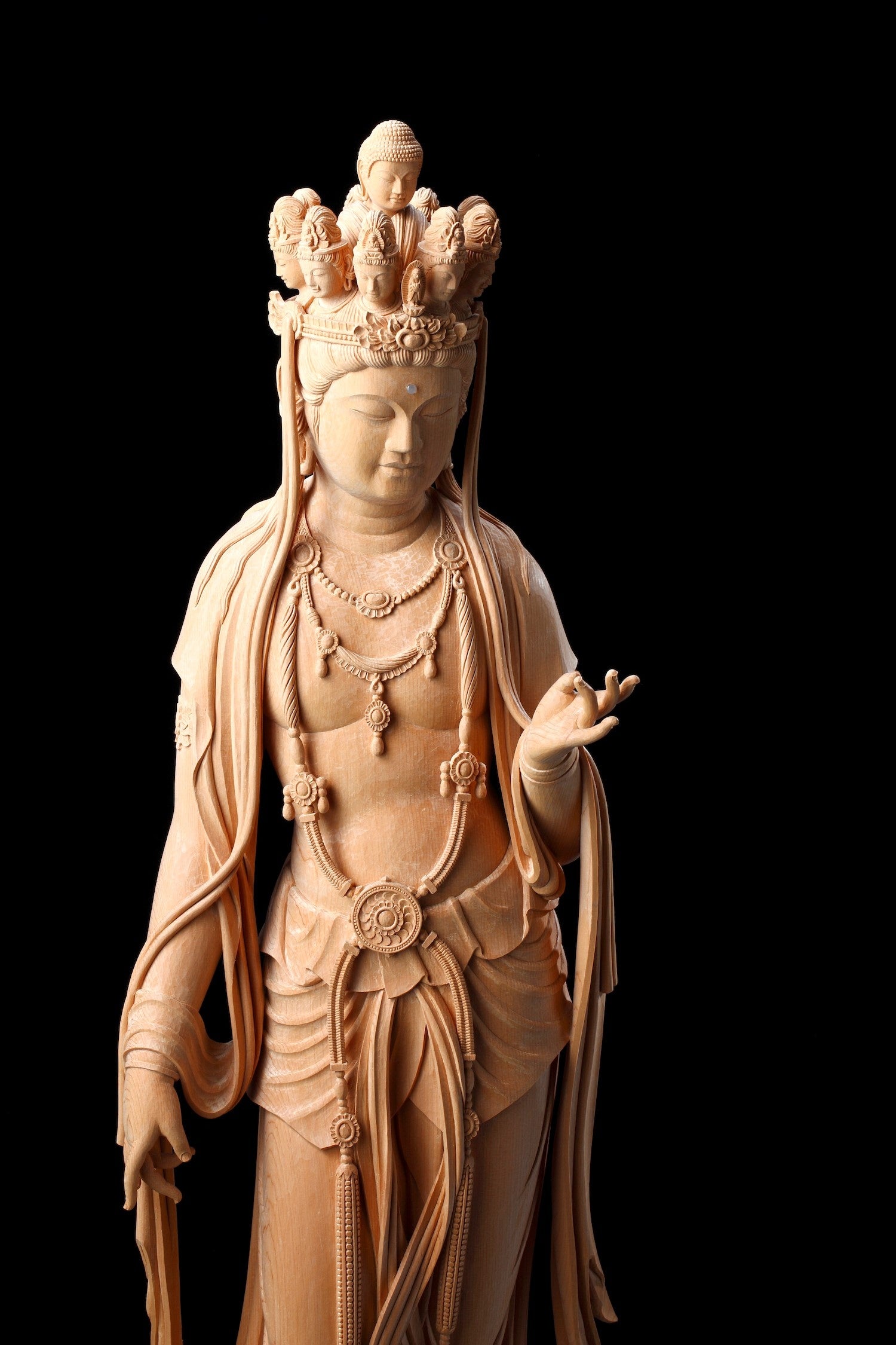 弥一M1」伝統的な仏像 油彩画 観音様 キャンパス手描き原画美術展出品