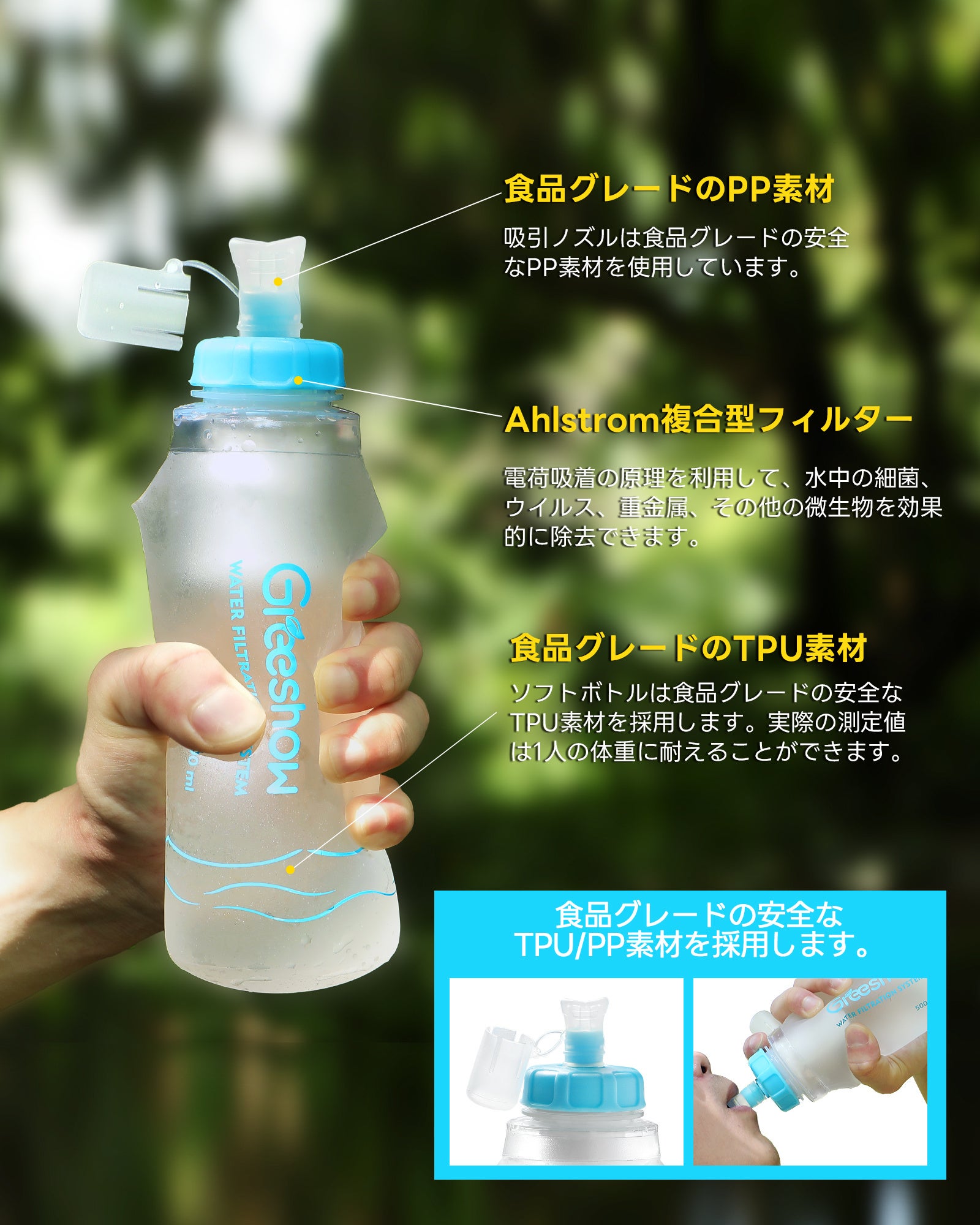 Amazon タイムセールを開催！】Greeshow 防災用-携帯浄水器、GS-286