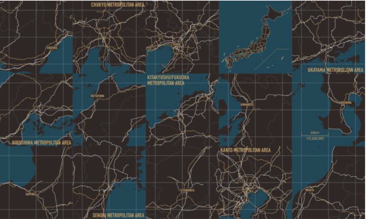 ゼンリンが手がける「Map Design GALLERY」新商品 “道路・鉄道網”や