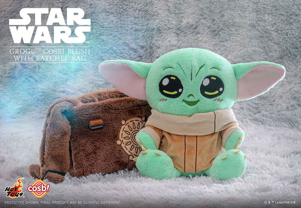 フワフワで可愛いグローグーのぬいぐるみが、高さ約30cmの実物大サイズ