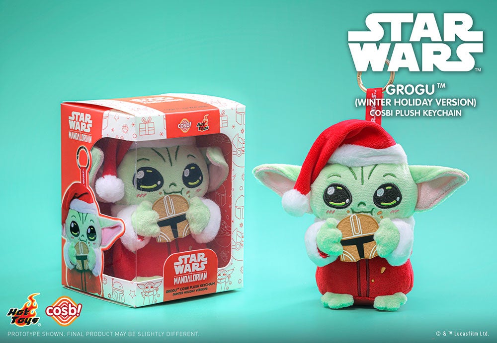 サンタの格好をしたグローグーのぬいぐるみキーチェーンが登場！普段着