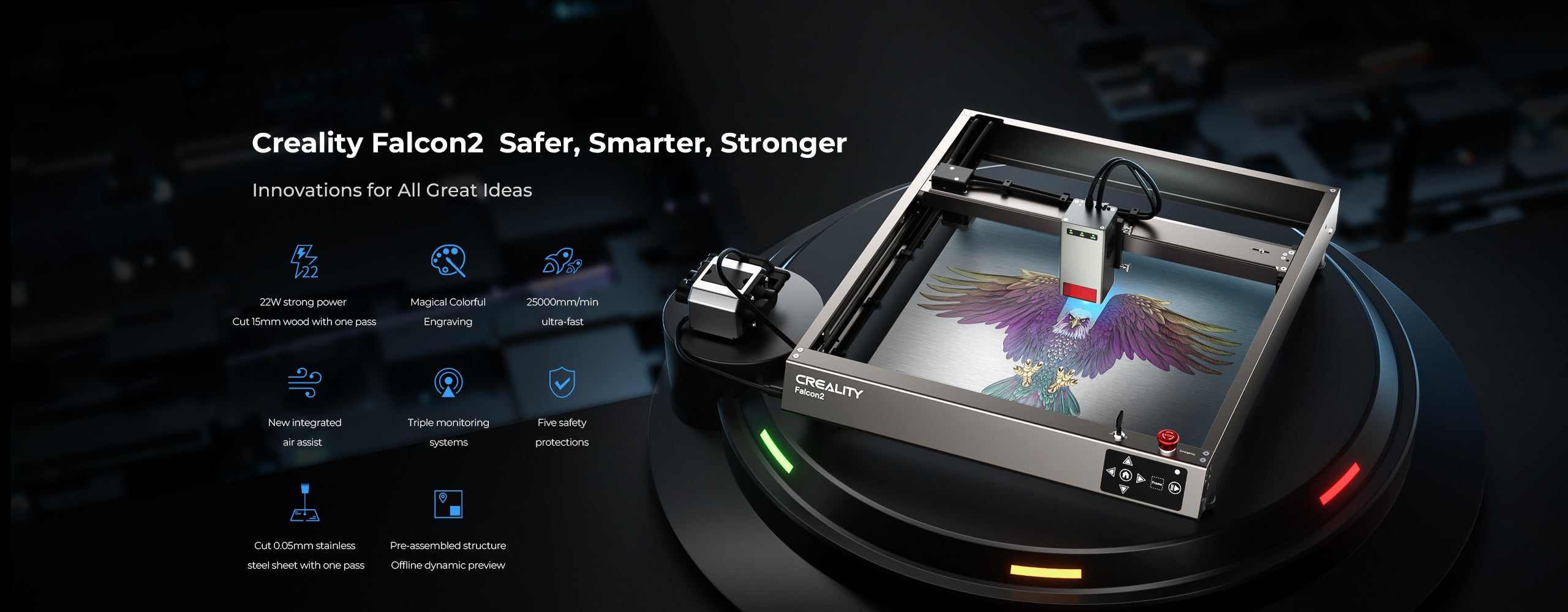 新発売】Creality CR-Laser Falcon2 22Wレーザー彫刻機、楽天市場の