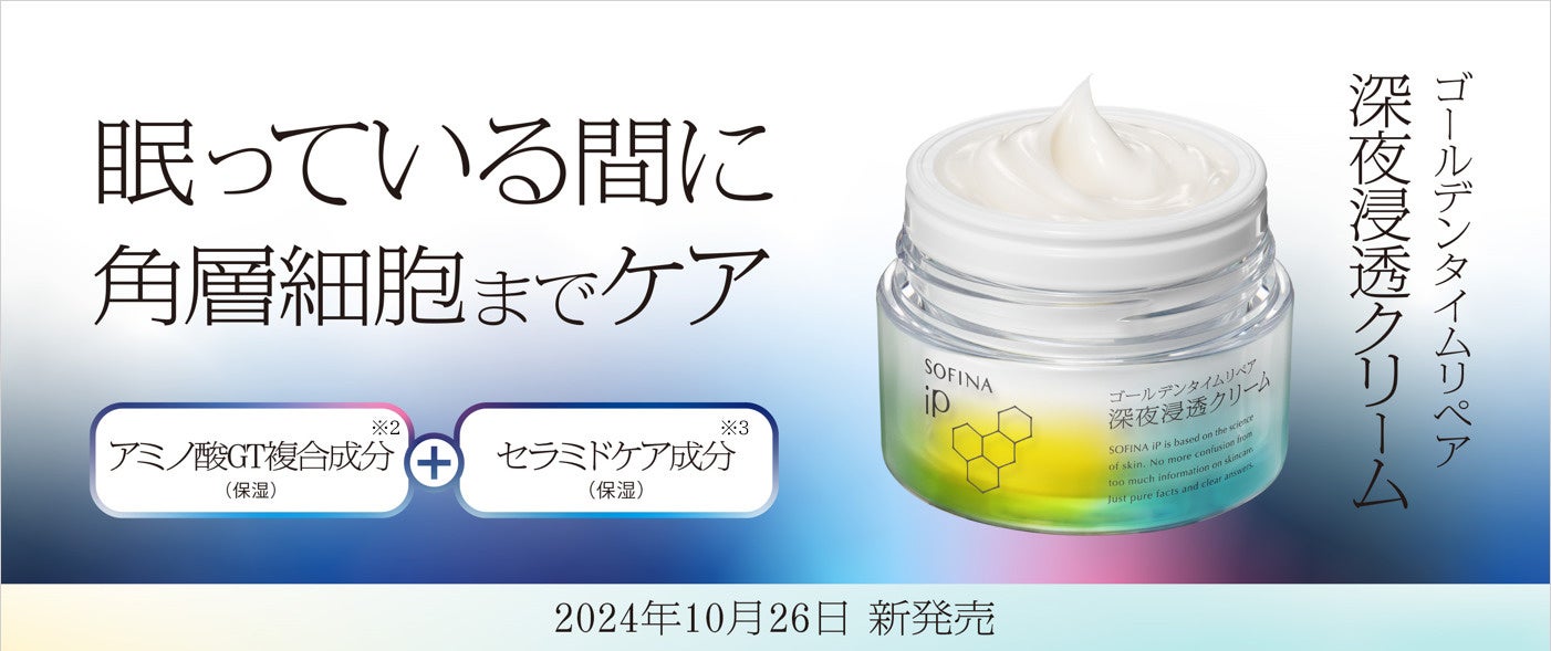 眠っている間に角層細胞まで集中保湿ケア。皮膚科学のSOFINA iPから