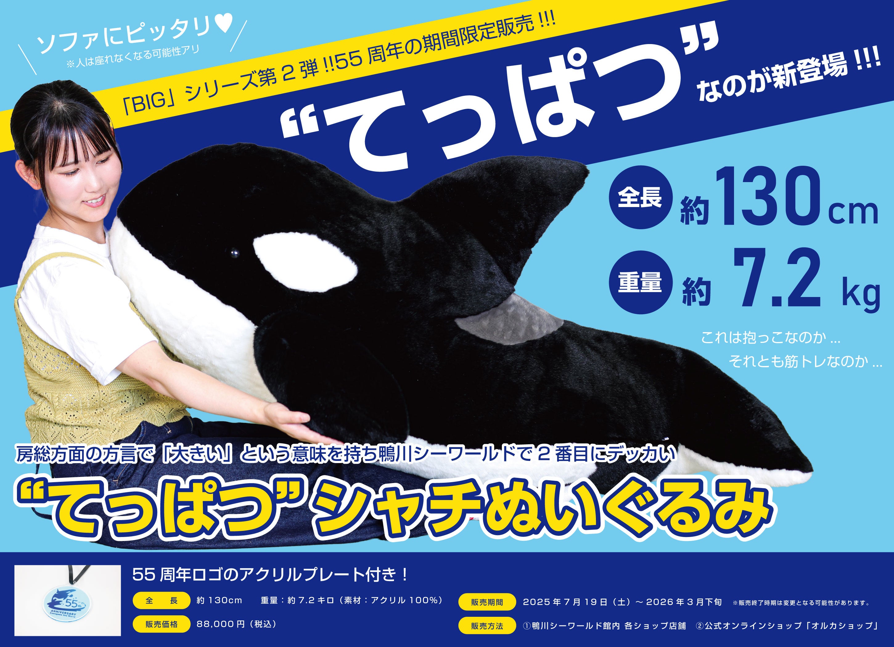 鴨川シーワールド】『“てっぱつ”シャチぬいぐるみ』販売開始 | 株式
