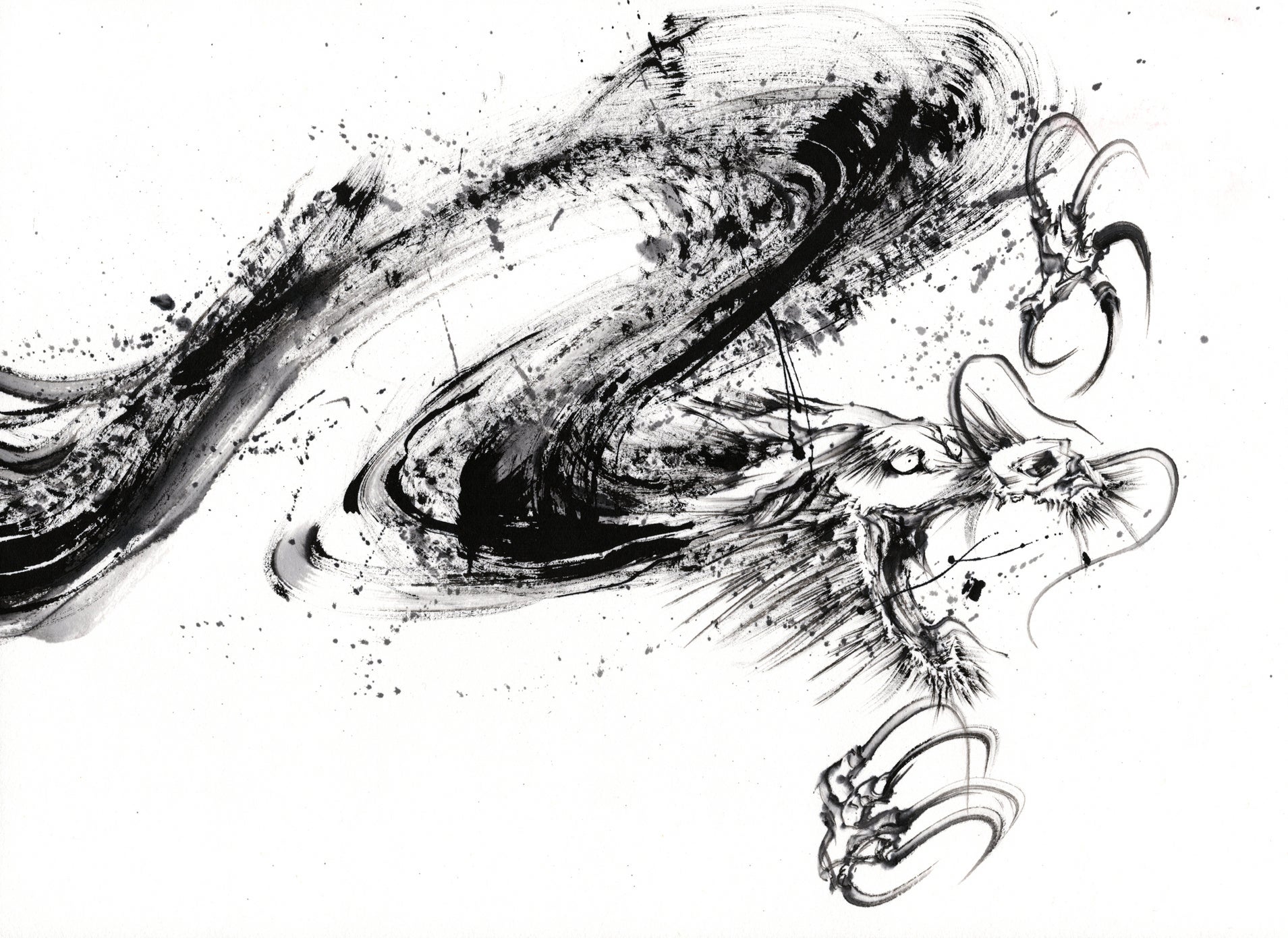 人気墨絵アーティスト・西元祐貴の”龍”が描かれたグラスが愛知のグラス