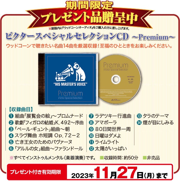 11/27（月）までプレゼント付き】『ウッドコーンオーディオ』全国