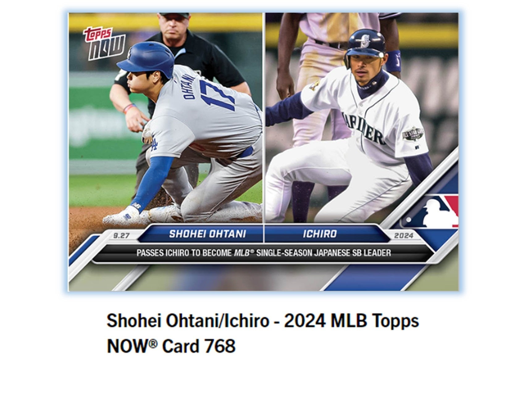 Topps株式会社が Topps NOW新商品「Shohei Ohtani/Ichiro - 2024 MLB