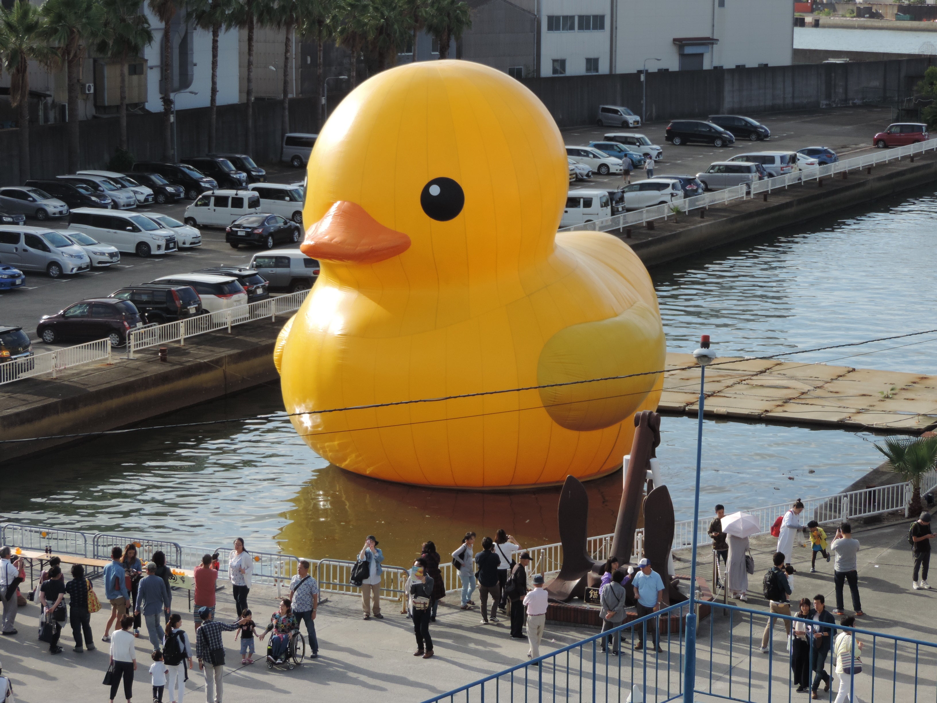 巨大なアヒル「ラバー・ダック」今年も大阪・北加賀屋に登場！「ラバー