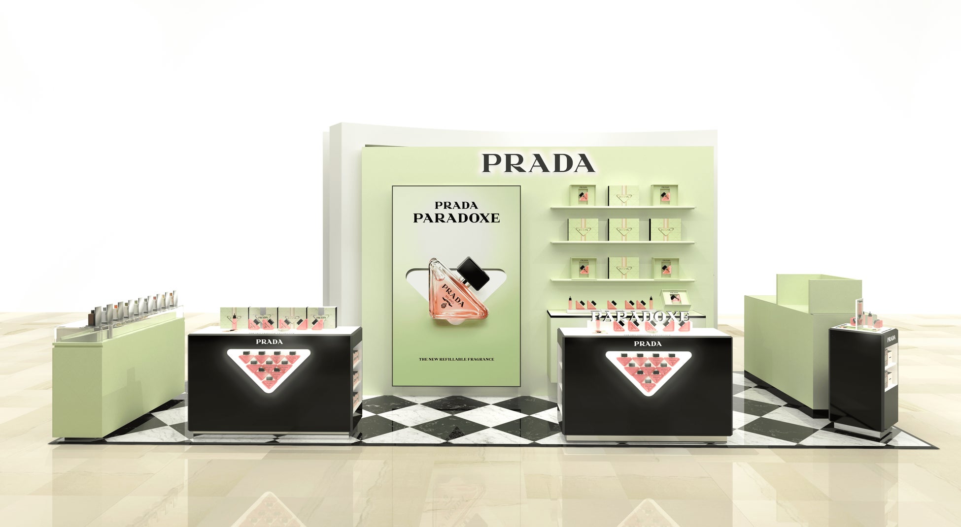 プラダ ビューティ＞阪急うめだ本店にクリスマス期間限定「プラダ