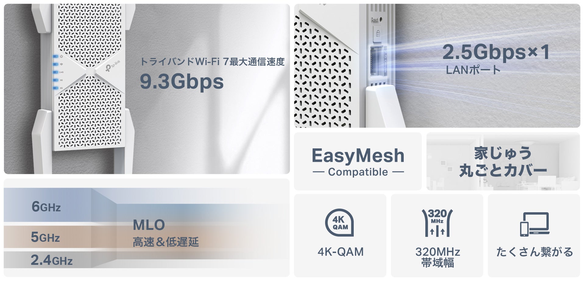 中継器の頂点】Wi-Fi拡張の最適解！BE9300 トライバンドWi-Fi 7中継器