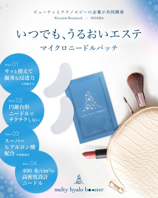 チクチクしない時短マイクロニードルパッチ「メルティヒアロブースター