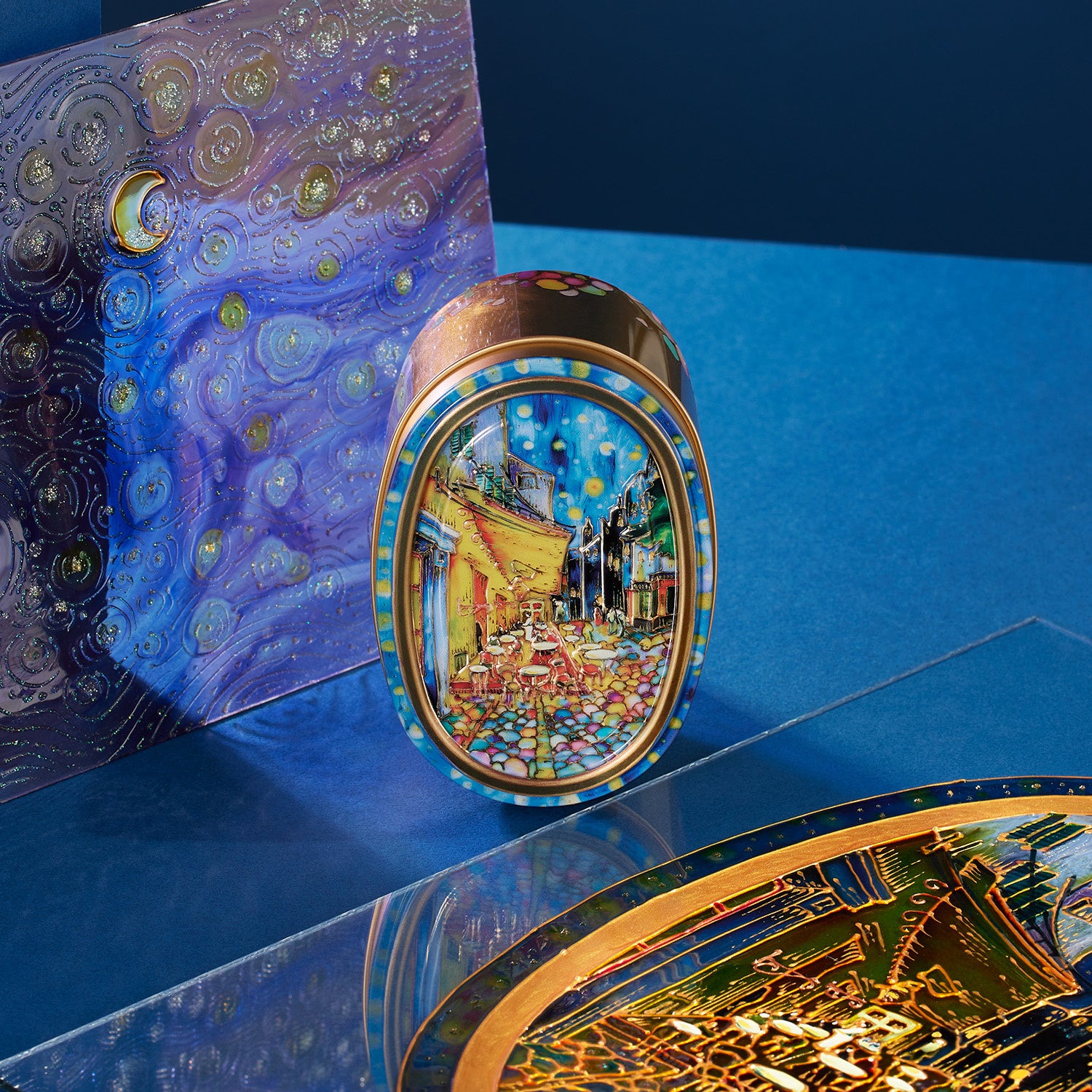 展覧会『大ゴッホ展 夜のカフェテラス』会場限定にて、ガラス絵で描い