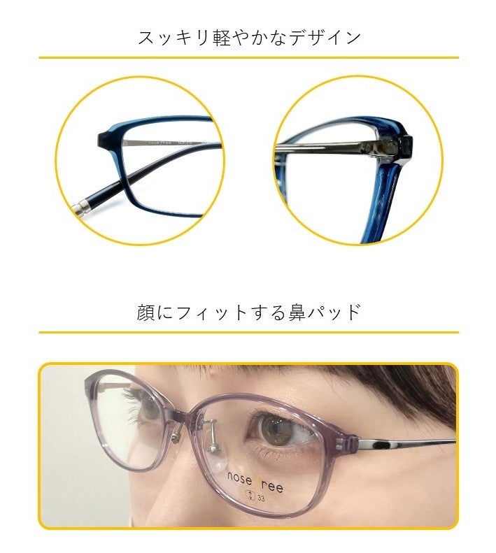 鼻の負担を耳に分散した新しいバランスでメガネ跡から卒業！見た目も