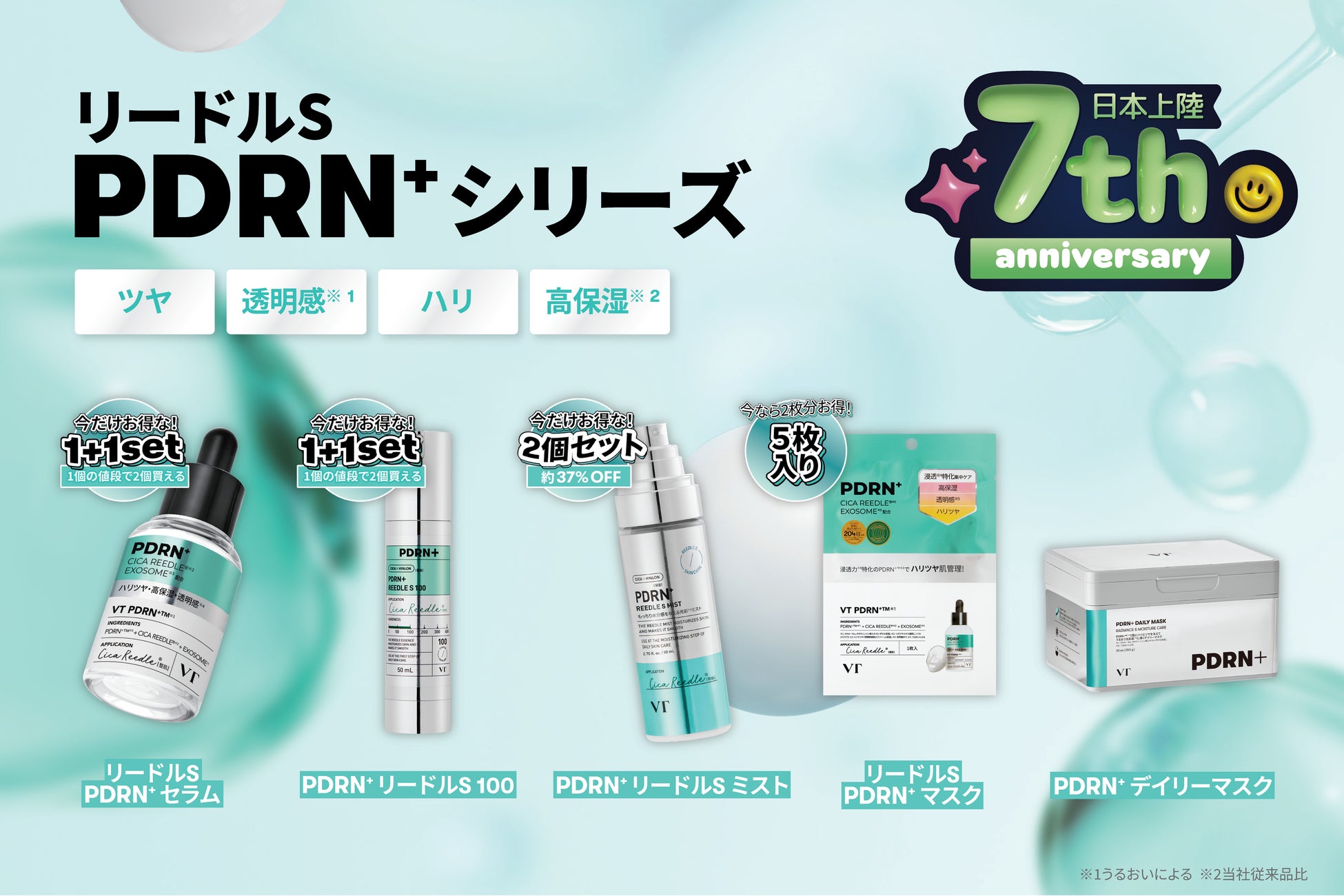 VT日本上陸7周年記念】リードルS PDRN+シリーズがお得な1+1セットに