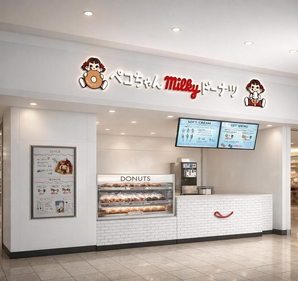 不二家「ミルキー」風味のドーナツ専門店に春らしい新商品が登場