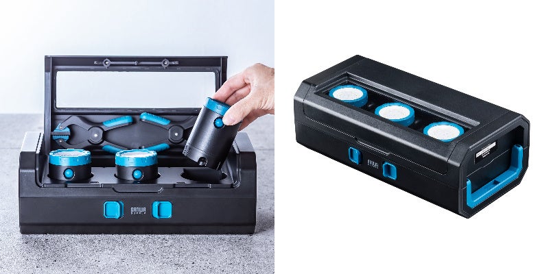 3個セット×3種の設置方法！収納＆充電クレードル用BOX付きのLEDライト