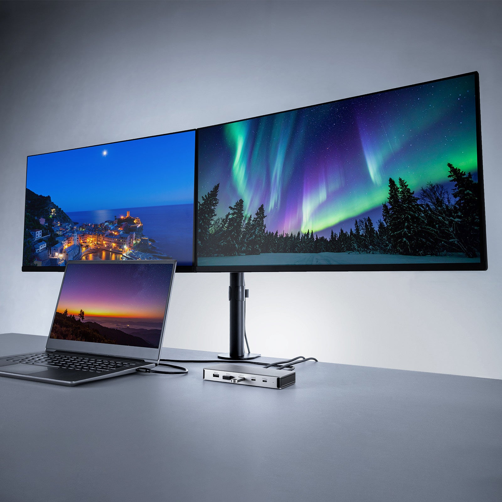 モニター×2、ドッキングステーション セット 2460hm D6000 モニター×2