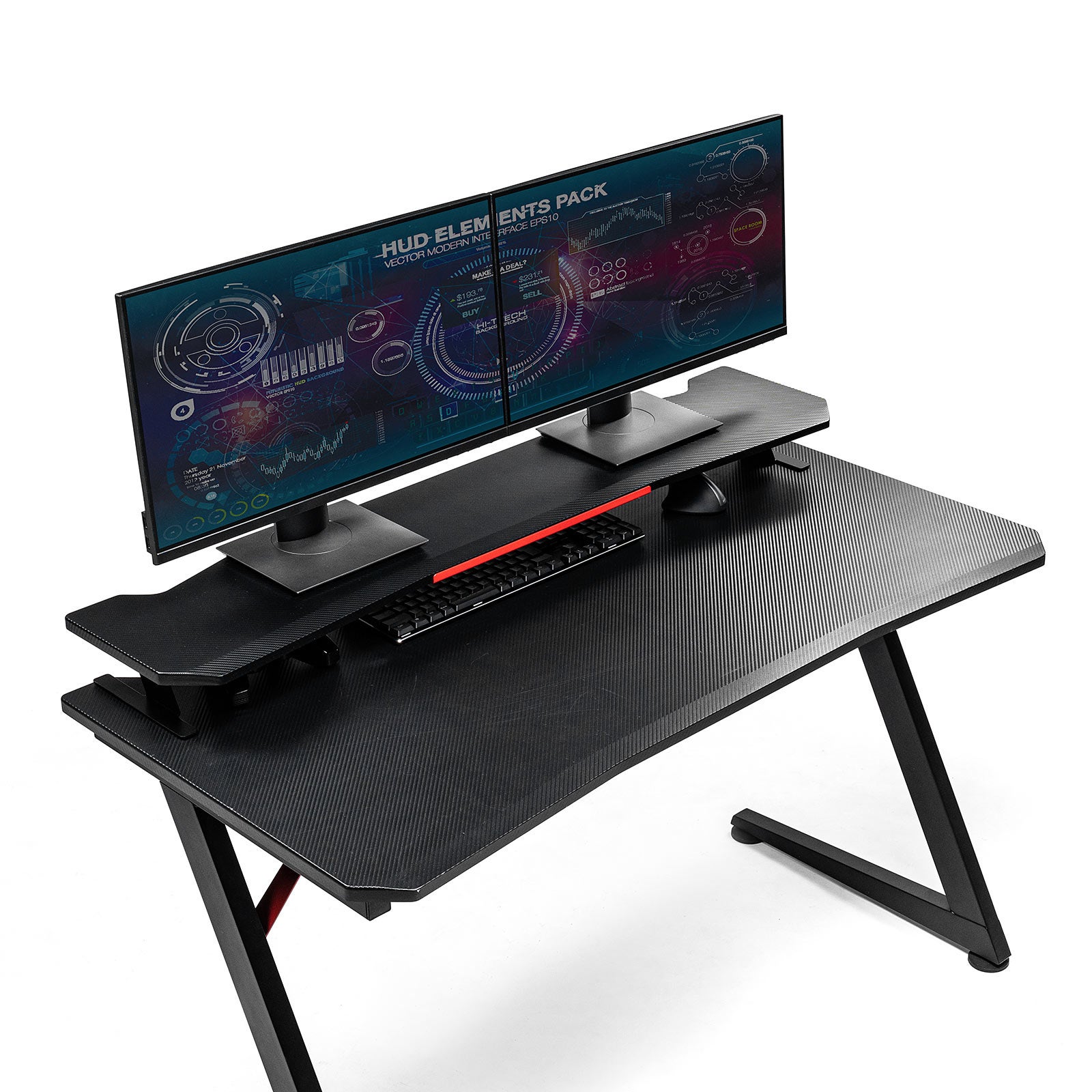 24インチモニターを2台設置できる、横幅115cmのゲーミング用モニター台