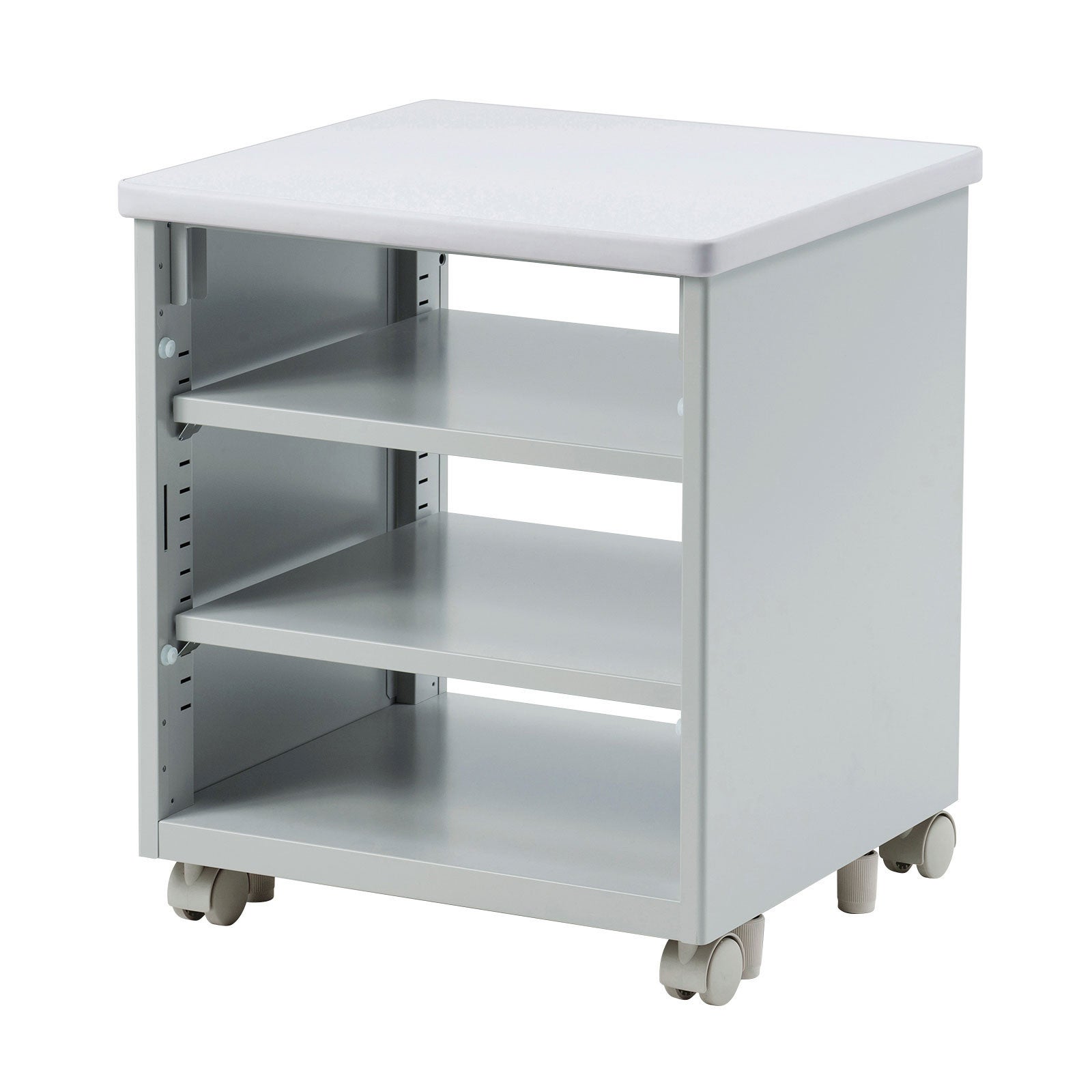 デスクトップパソコンやLANハブなどをデスク下に収納できる機器収納