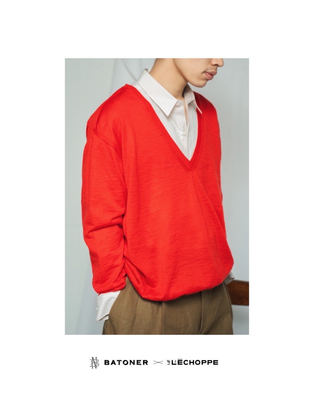 L'ECHOPPE】BATONER 別注 Ramie V Neck Knit | 株式会社ベイクルーズの