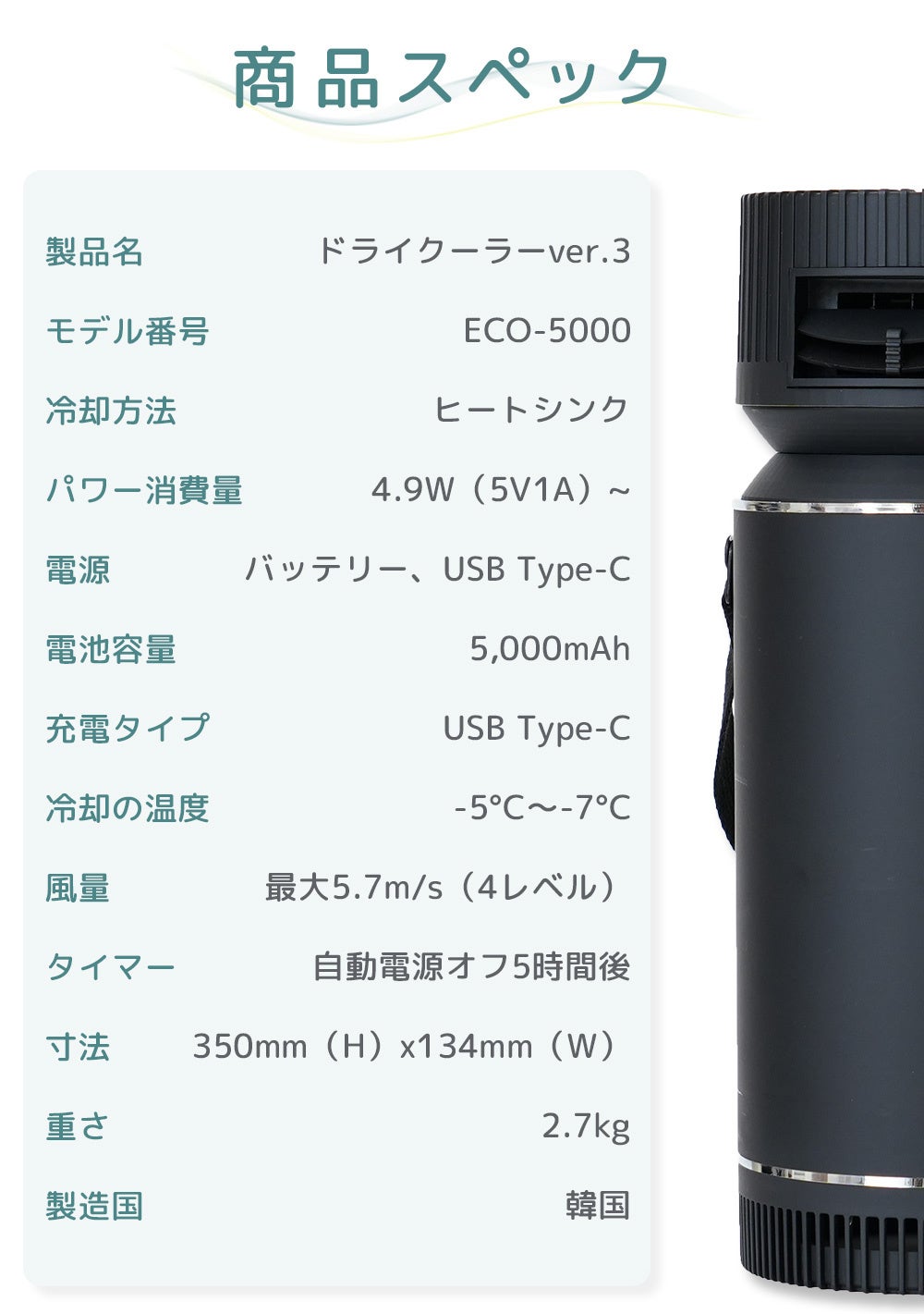 湿気を出さない冷風機。ドライクーラーVer3をMakuakeプロジェクトにて
