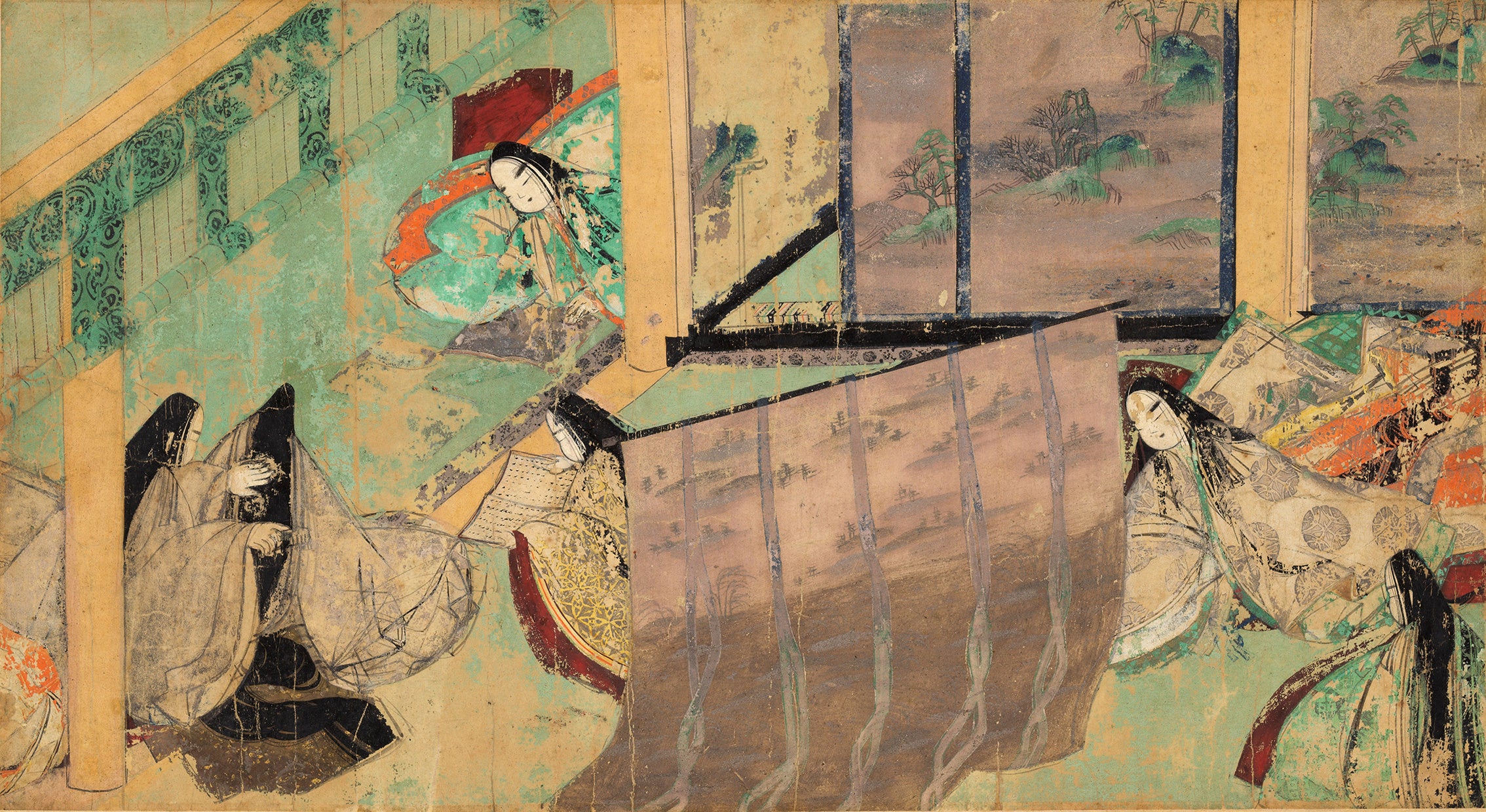 国宝「源氏物語絵巻」、現存最古の物語絵巻を名古屋の徳川美術館にて