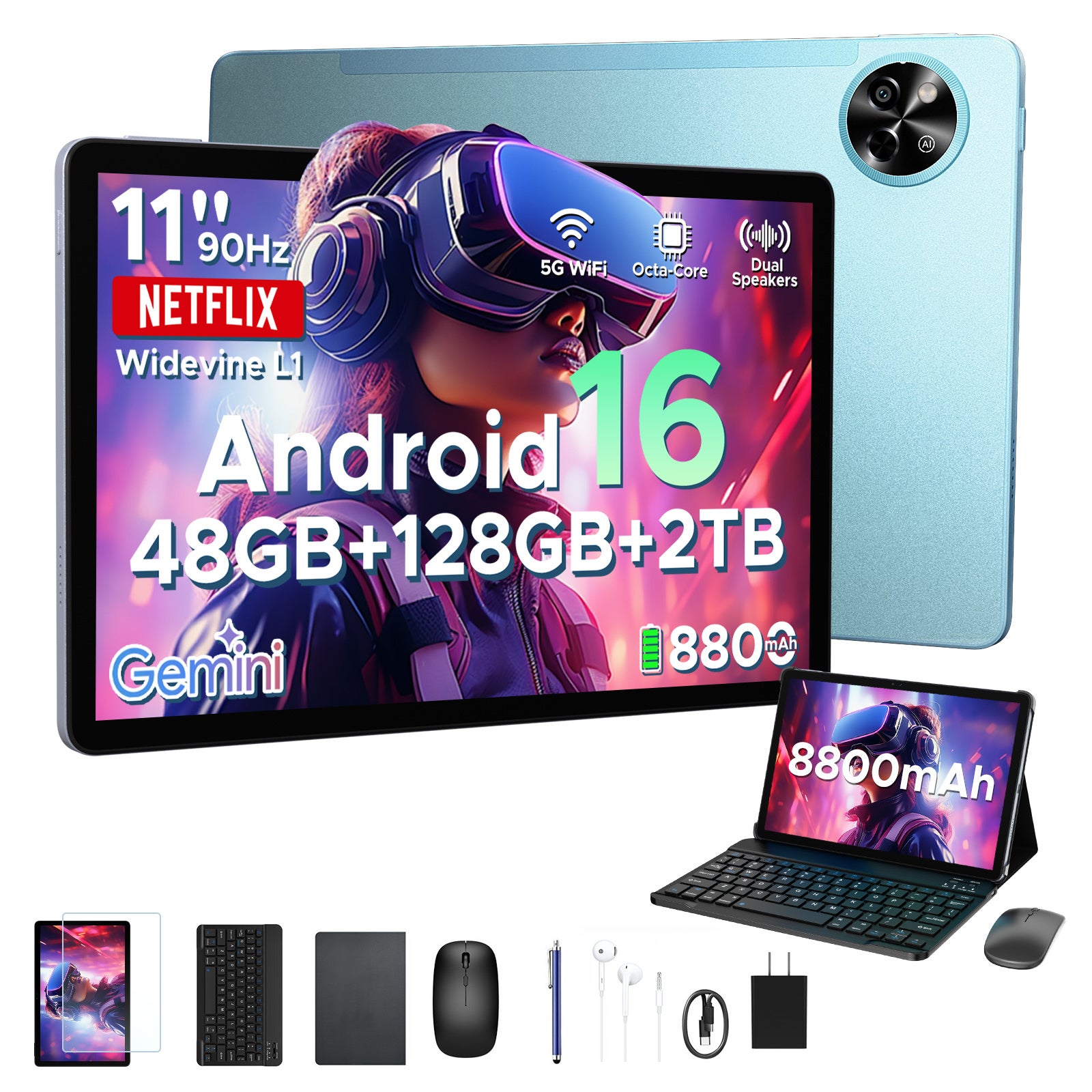 2026最新登場 6部品付属【Android 16 × Gemini AI搭載】48GBメモリ