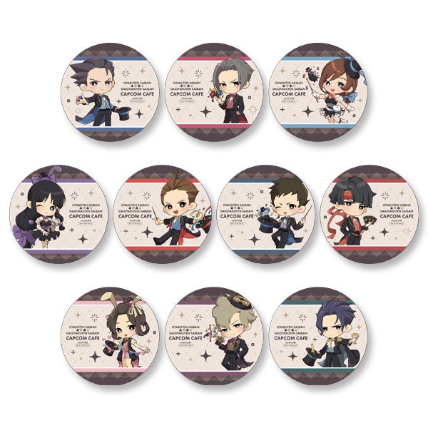 逆転裁判 カプコンカフェ 牙流 王泥喜 缶バッジ 逆転裁判 カプコン