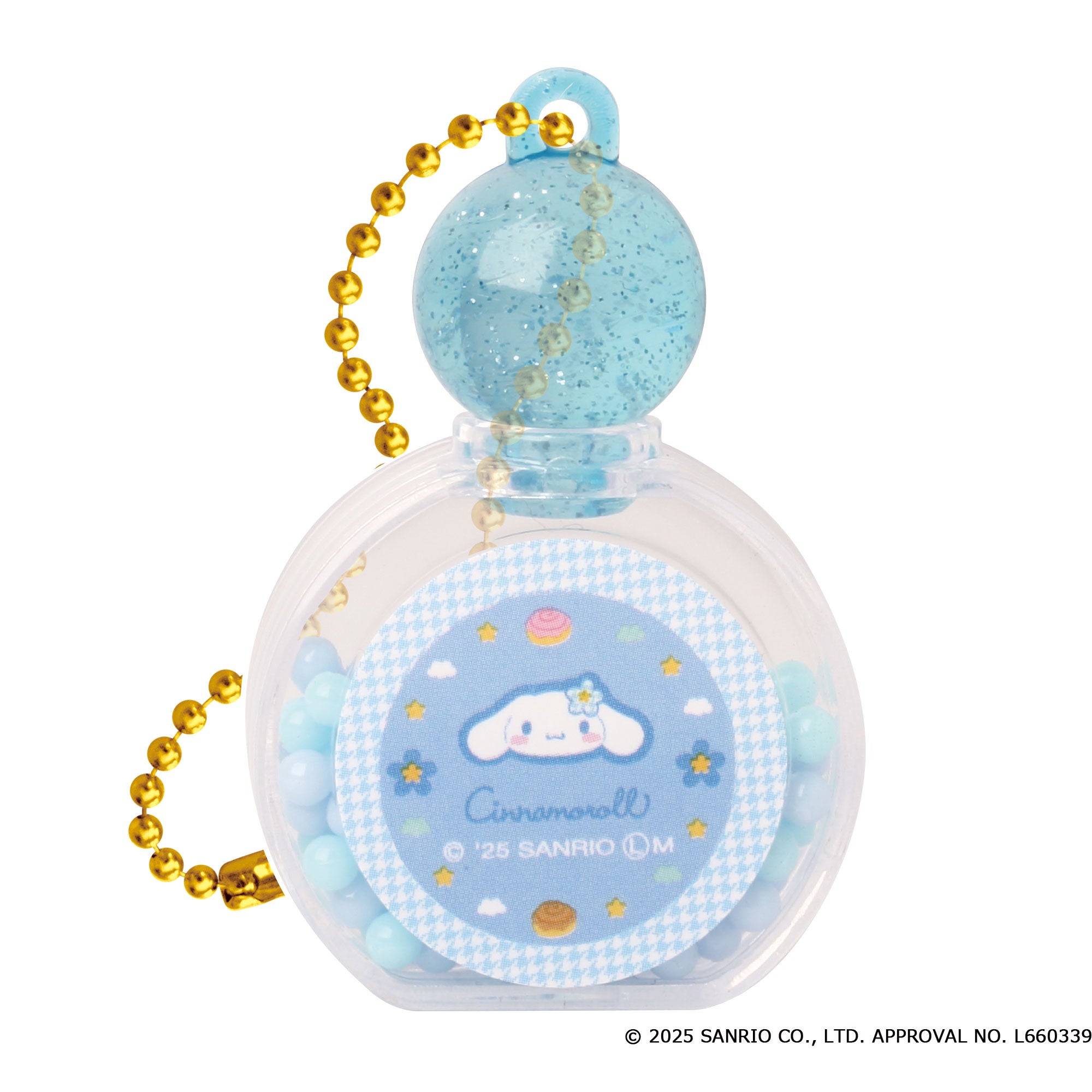 サンリオキャラクターズの「パフュームボトル型 キラキラキーチェーン