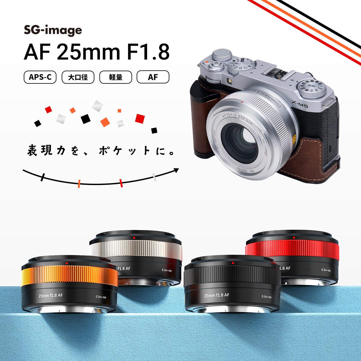 ポケットサイズで“AF・F1.8・141g” APS-C用大口径広角レンズ「SG-image