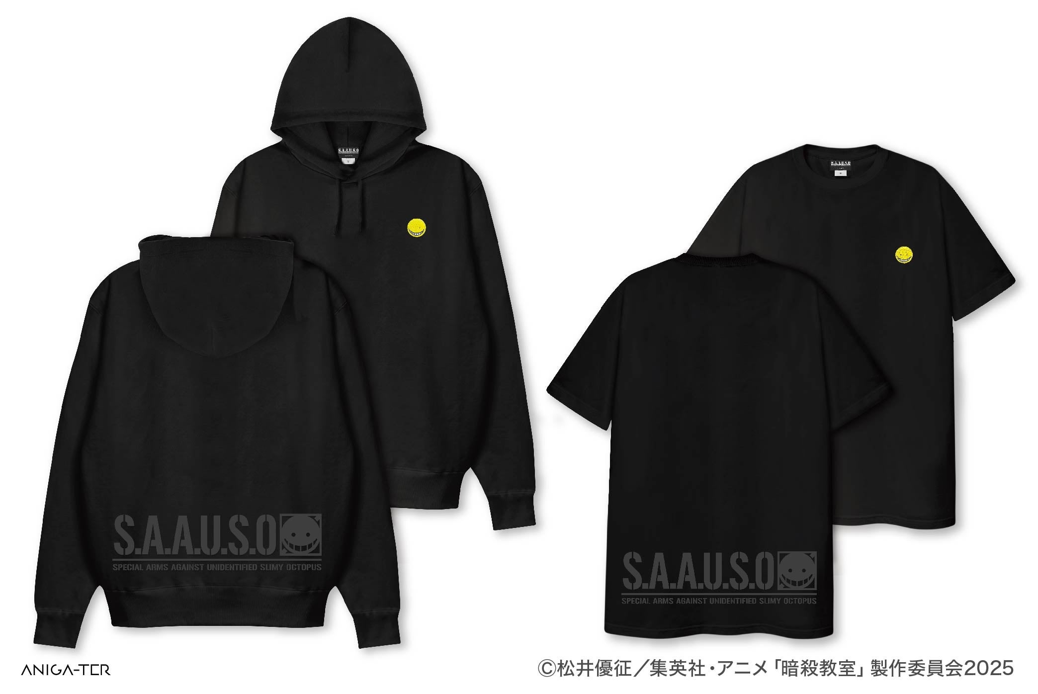 アニメ『暗殺教室』より、刺繍アパレル＆「殺せんせー」の表情豊かな