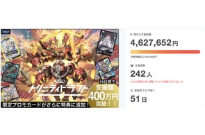 新作カードゲーム『トリニティドラフト』クラウドファンディング支援額