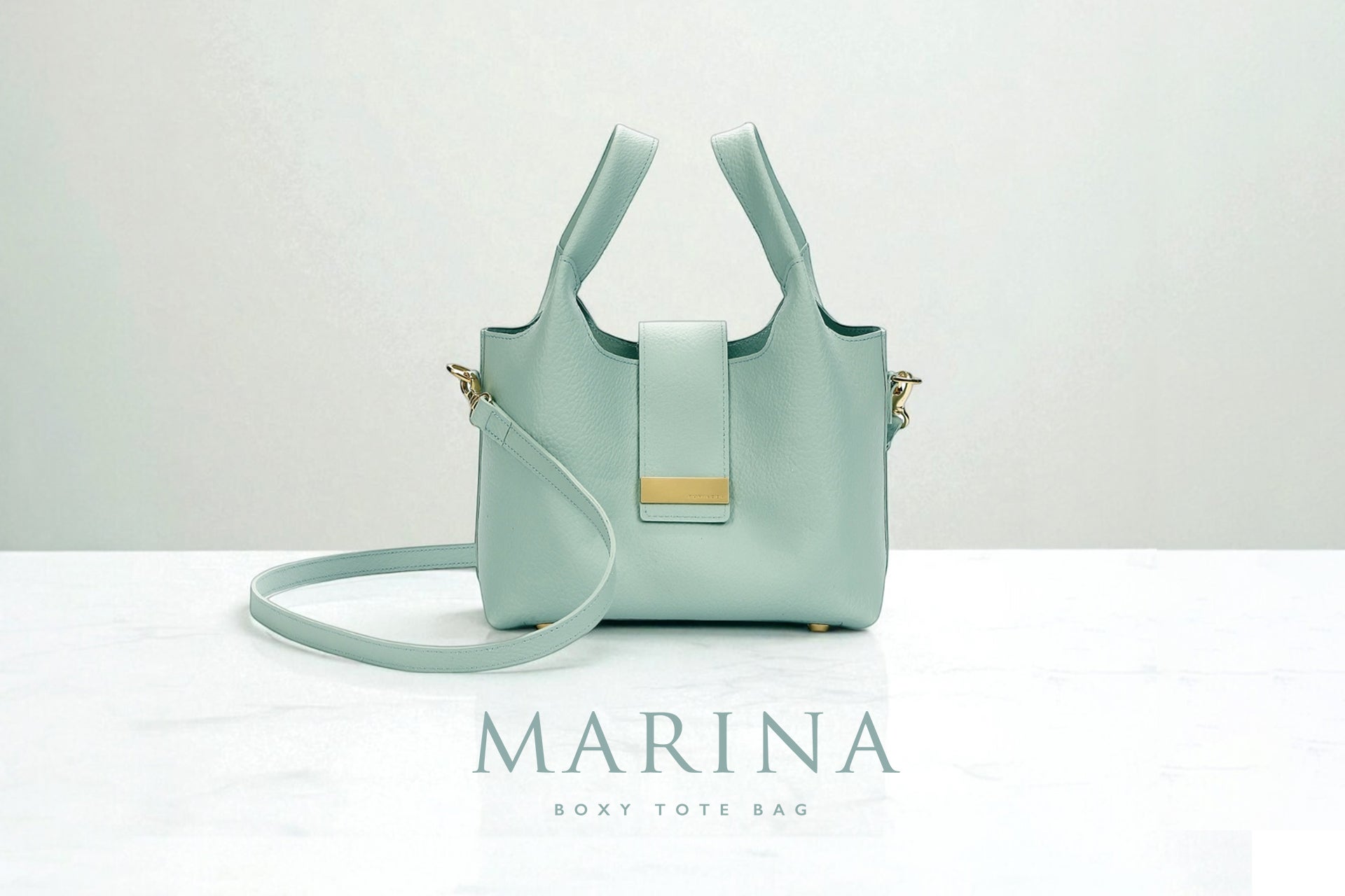 再生素材を使用した新商品、ボックストートバッグ「MARINA」10月21日