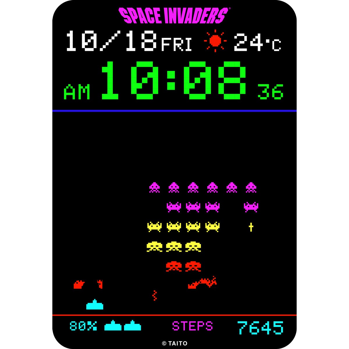 インベーダーがスマートウォッチを侵略！『スペースインベーダー