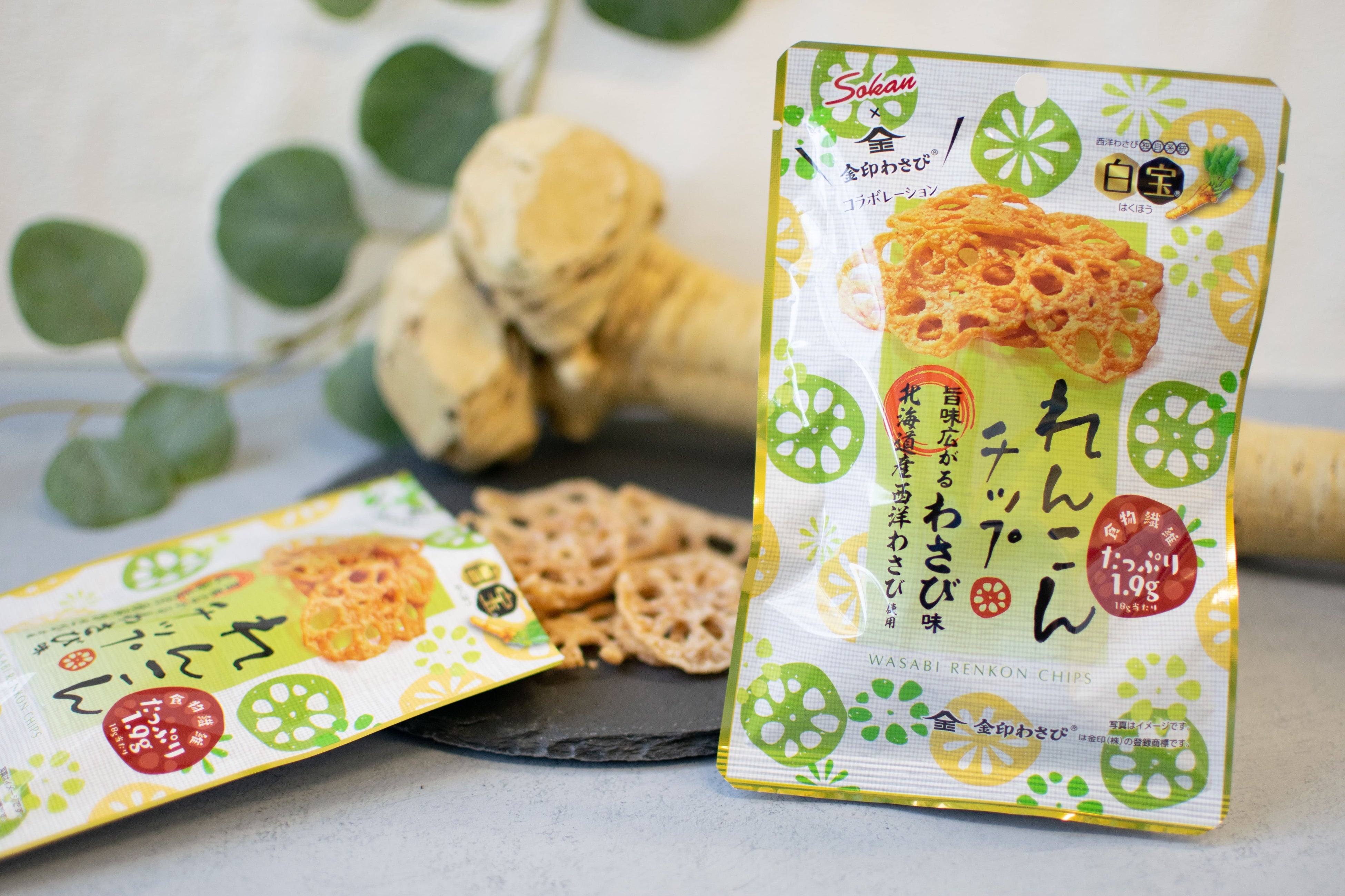 食物繊維たっぷりのれんこんチップシリーズから、コラボ商品『れんこん